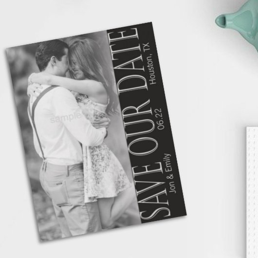 Faire-part Faire part vertical noir et blanc 5 x 7