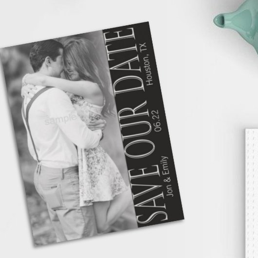 Faire-part Faire part vertical noir et blanc 5 x 7