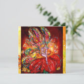 Faire-part FAIRY EN ROUGE, glace métallique, jaune vert (Debout devant)