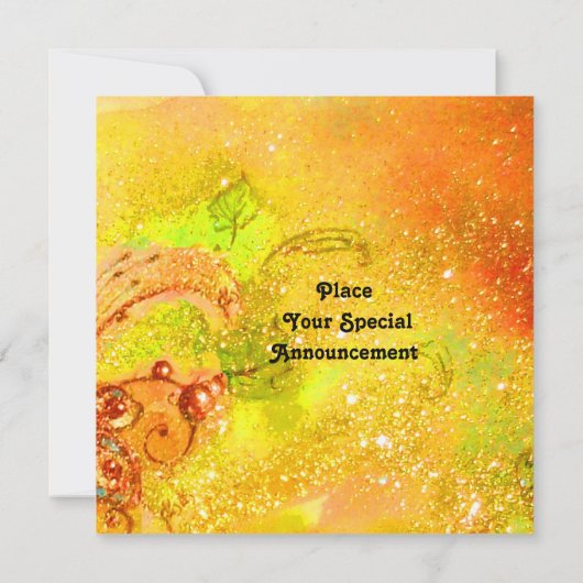 Faire-part FAIRY IN RED jaune vert (Dos)