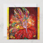 Faire-part FAIRY IN RED jaune vert (Devant)