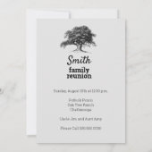 Faire-part Famille Arbre Ancêtre Réunion Fête Grey (Dos)