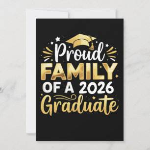 Faire-part Famille fière d'un diplômé 2026 26 Or diplômé