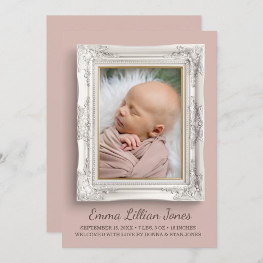 Faire-part Fancy Frame Birth (Devant / Derrière)