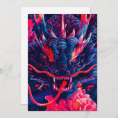 Faire-part Fantastique Fleur Fury Dragon (Devant / Derrière)