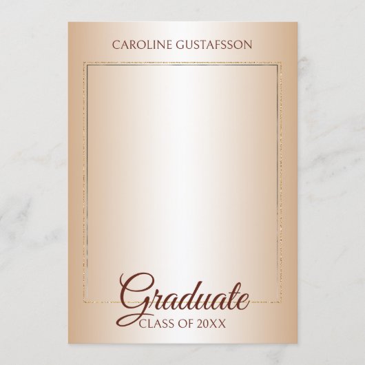 Faire-part Faux Glossy Gold Parties scintillant Glam Graduati (Devant)