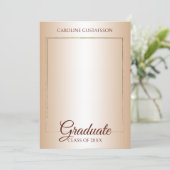 Faire-part Faux Glossy Gold Parties scintillant Glam Graduati (Debout devant)
