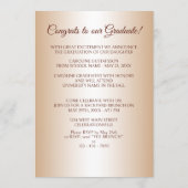 Faire-part Faux Glossy Gold Parties scintillant Glam Graduati (Dos)