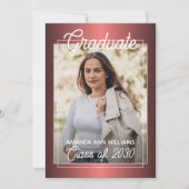 Faire-part Faux Glossy Vin foncé Red Graduation (Devant)