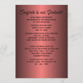 Faire-part Faux Glossy Vin foncé Red Graduation (Dos)