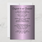 Faire-part Faux Glossy Violet Rose violet Graduation (Dos)