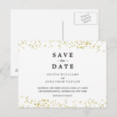 Faire-part Faux Gold Confetti | Enregistrer La Carte Postale (Devant / Derrière)