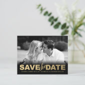 Faire-part Faux Gold Enregistrer la date Photo Carte postale (Debout devant)