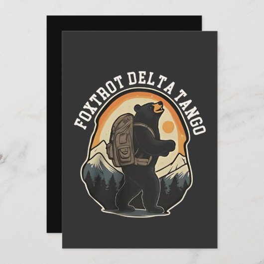 Faire-part FDT résister à l'ours Foxtrot Delta Tango (Devant / Derrière)
