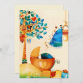 Faire-part Fée Capriceuse Félicitations Nouveau-Né Bébé (Devant / Derrière)