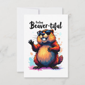 Faire-part Feeling Beaver-tiful - Funny Beaver Graphic