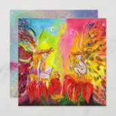 Faire-part FÉES DE L'AUBE ,Paillettes d'or magiques (Devant / Derrière)