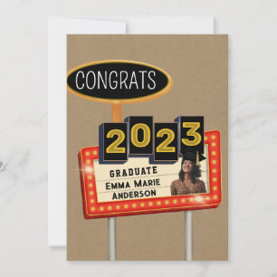 Faire-part Félicitations 2023 Diplômé Papier Kraft Rétro Pann