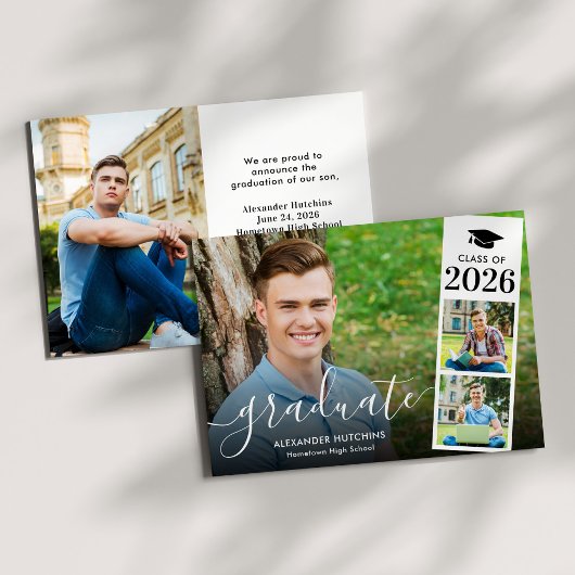 Faire-part Félicitations 4 Photo Collage Annonce Moderne