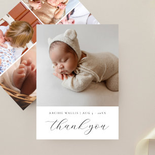 Faire-part Félicitations 5 Photo Collage Annonce de Naissance
