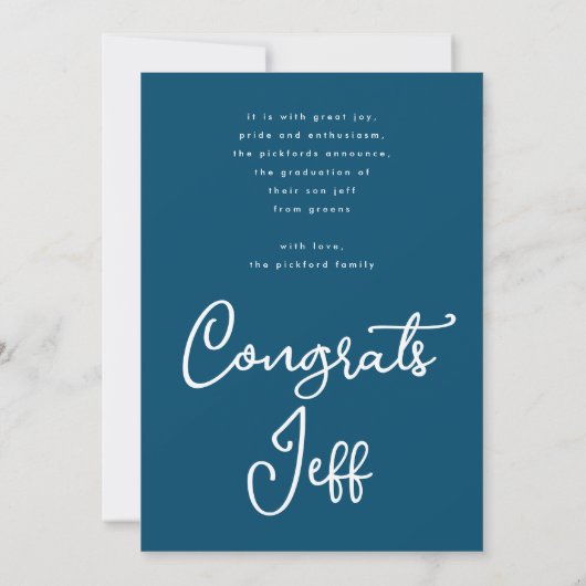 Faire-part Félicitations 5e année d'études élémentaires de la (Dos)