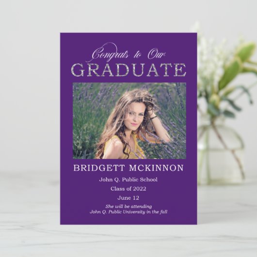 Faire-part Félicitations à nos diplômés Parties scintillant d (Debout devant)