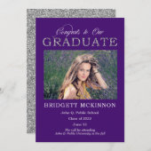 Faire-part Félicitations à nos diplômés Parties scintillant d (Devant / Derrière)