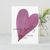 Faire-part Félicitations Cadeau de Mariage Fiançailles Cœur (Debout devant)