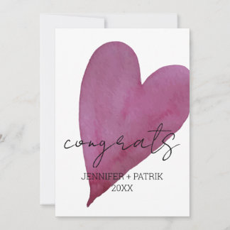 Faire-part Félicitations Cadeau de Mariage Fiançailles Cœur