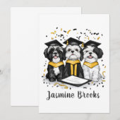 Faire-part Félicitations Diplôme Chih Tzu Chiens (Devant / Derrière)