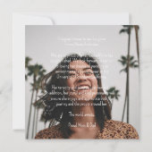 Faire-part Félicitations diplômé Ciel de ville Photo Panneau (Dos)