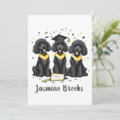 Faire-part Félicitations Diplôme Standard Poodle Dogs (Debout devant)