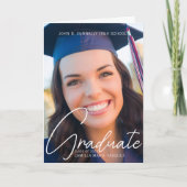 Faire-part Félicitations pour le diplôme - Écriture blanche p (Devant)