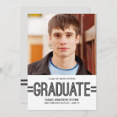 Faire-part Félicitations pour le diplômé Photo Annonce de rem (Devant / Derrière)