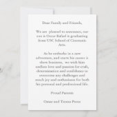 Faire-part Félicitations pour le script blanc tendance et la  (Dos)