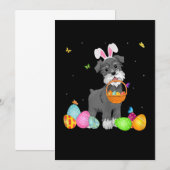 Faire-part Femme Chien Maman Cadeau Cute Bunny Schnauzer Oeuf (Devant / Derrière)