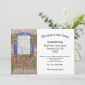 Faire-part Fenêtre peinte Nouvelle adresse d'accueil (Debout devant)