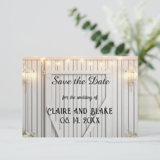 Faire-part Ferme Rustique Enregistrer la date (Debout devant)