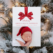 Faire-part Festif Red Bow 2 Photo Holiday Naissance