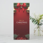 Faire-part Festive Christmas Bells and Ornaments design (Debout devant)