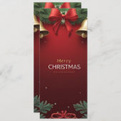 Faire-part Festive Christmas Bells and Ornaments design (Devant / Derrière)