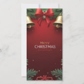 Faire-part Festive Christmas Bells and Ornaments design (Devant)