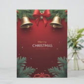 Faire-part Festive Christmas Bells and Ornaments design (Debout devant)