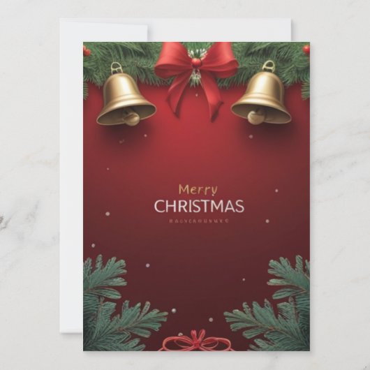 Faire-part Festive Christmas Bells and Ornaments design (Dos)