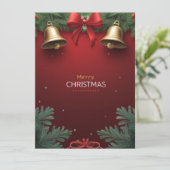 Faire-part Festive Christmas Bells and Ornaments design (Debout devant)