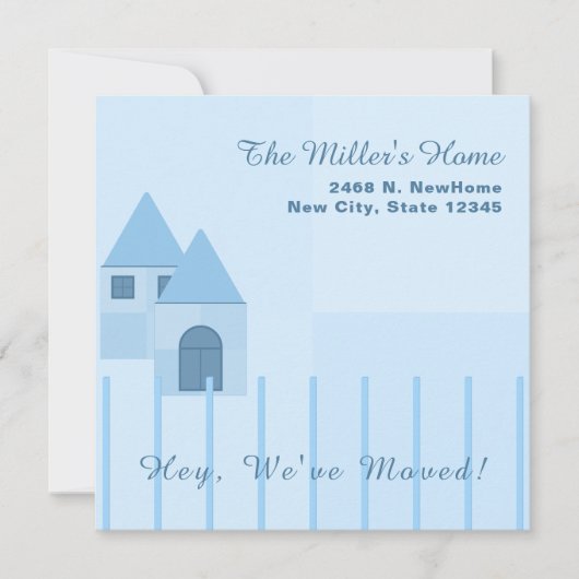 Faire-part Fête customisée Bleue Faillite Maison (Devant)