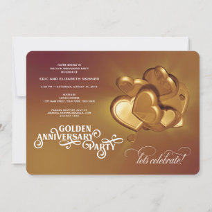 Faire-part Fête de 50e anniversaire de mariage (Version 2)