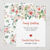 Faire-part Fête de bébé sur le thème des traditions familiale (Devant / Derrière)