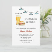 Faire-part Fête de fiançailles Burger & Beer (Debout devant)