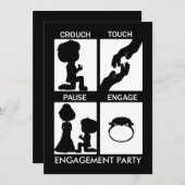 Faire-part Fête de fiançailles sur le rugby (Devant / Derrière)